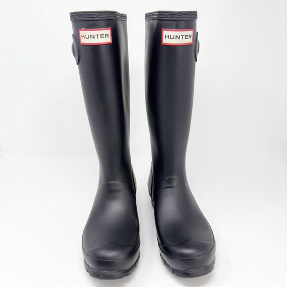 Hunter Original Tall Matte Black Rain Boots in women's size 5 - Picture 4 of 8